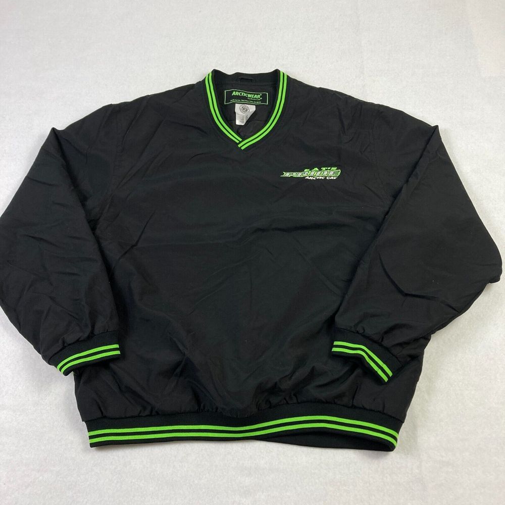 Arcticwear Arctic Cat Pullover Sweatshirt Mens Large Black Windbreaker Lined